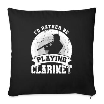 Blague amusante pour clarinette - Housse de coussin décorative 45 x 45 cm - noir - Devant