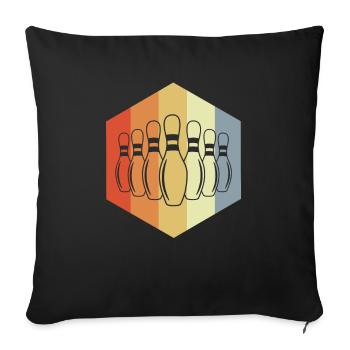 Bowling Pins - Sofa pillowcase 17,3'' x 17,3'' (45 x 45 cm) - black - Front