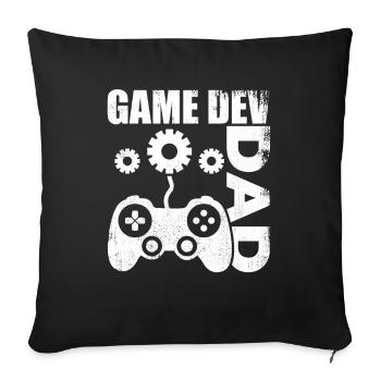Game Developer Dad - Sofa pillowcase 17,3'' x 17,3'' (45 x 45 cm) - black - Front