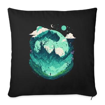 Fantasy Wonderland Fairytale Forest - Sofa pillowcase 17,3'' x 17,3'' (45 x 45 cm) - black - Front