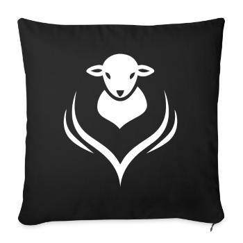 Lamb Lamb Sheep Shepherd - Sofa pillowcase 17,3'' x 17,3'' (45 x 45 cm) - black - Front