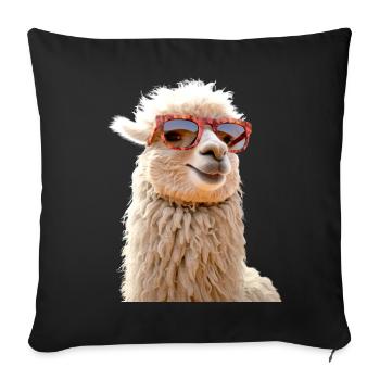 Alpaca Sunglasses Lama Dad Mom Love Alpacas - Sofa pillowcase 17,3'' x 17,3'' (45 x 45 cm) - black - Front