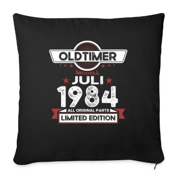 39th Birthday Man Oldtimer Juillet 1984 - Housse de coussin décorative 45 x 45 cm - noir - Devant