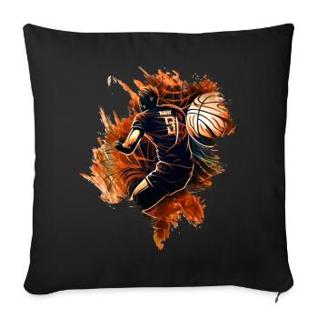 Joueurs de volley-ball - Housse de coussin décorative 45 x 45 cm - noir - Devant