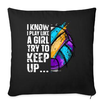 Volley-ball - Housse de coussin décorative 45 x 45 cm - noir - Devant