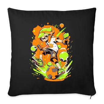 Le jeu rencontre le StreetArt : un joueur de football cool - Housse de coussin décorative 45 x 45 cm - noir - Devant