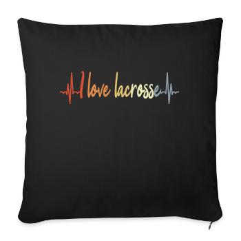 Ligne de cœur ECG de crosse - Housse de coussin décorative 45 x 45 cm - noir - Devant
