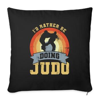 Vintage Judo Saying - Sofa pillowcase 17,3'' x 17,3'' (45 x 45 cm) - black - Front