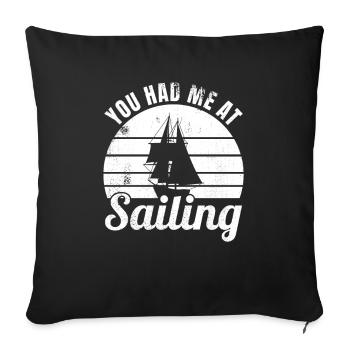 Sailing joke - Sofa pillowcase 17,3'' x 17,3'' (45 x 45 cm) - black - Front