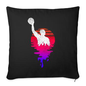Water polo players Sunset - Sofa pillowcase 17,3'' x 17,3'' (45 x 45 cm) - black - Front