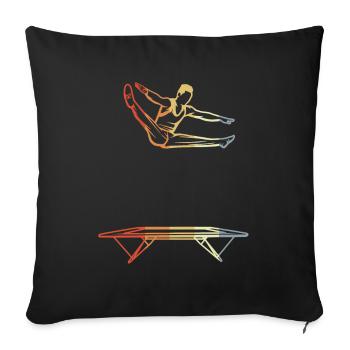 Funny trampoline boy - Sofa pillowcase 17,3'' x 17,3'' (45 x 45 cm) - black - Front
