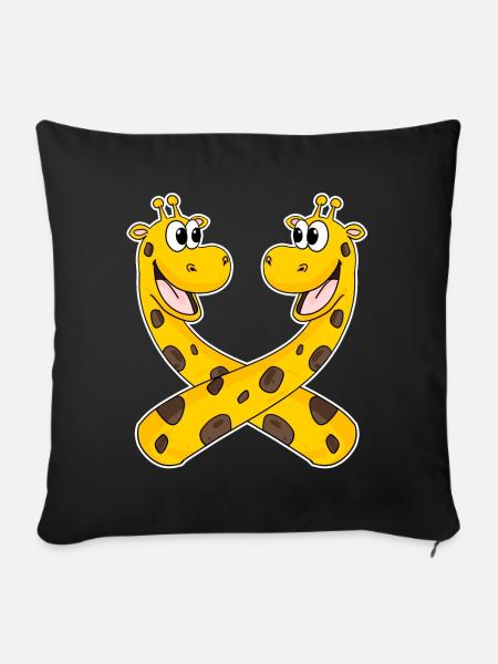 Giraffen Giraffe - Sofakissenbezug 45 x 45 cm - Schwarz