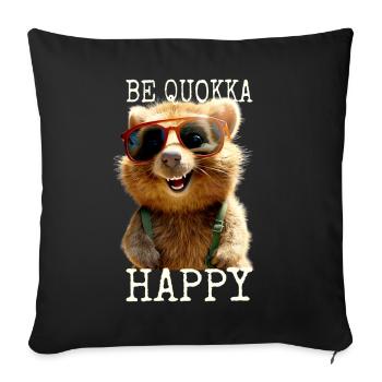 Quokka Be Quokka Happy Australia Smile Quokkas - Sofa pillowcase 17,3'' x 17,3'' (45 x 45 cm) - black - Front