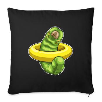 Nage Chenille Swim Ring Été - Housse de coussin décorative 45 x 45 cm - noir - Devant
