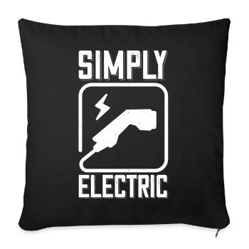 Simply Electric - pour les fans de voitures électriques - Housse de coussin décorative 45 x 45 cm - noir - Devant