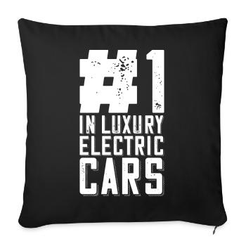 N ° 1 dans les voitures électriques de luxe - pour voiture électrique - Housse de coussin décorative 45 x 45 cm - noir - Devant