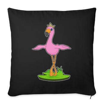 Couronne de flamant rose - Housse de coussin décorative 45 x 45 cm - noir - Devant