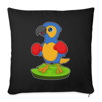 Parrot Boxer Boxing Gloves Boxing - Sofa pillowcase 17,3'' x 17,3'' (45 x 45 cm) - black - Front