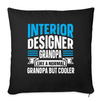 Interior Designer Gift Interior Decoration Designer - Sofa pillowcase 17,3'' x 17,3'' (45 x 45 cm) - black - Front