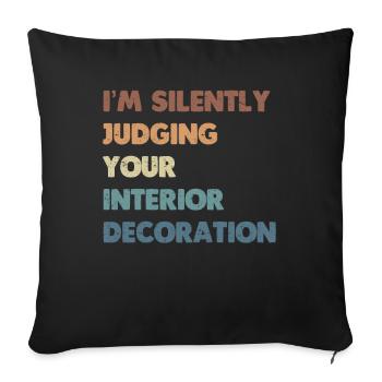 Interior Designer Gift Interior Decoration Designer - Sofa pillowcase 17,3'' x 17,3'' (45 x 45 cm) - black - Front