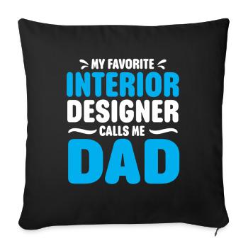 Interior Designer Gift Interior Decoration Designer - Sofa pillowcase 17,3'' x 17,3'' (45 x 45 cm) - black - Front