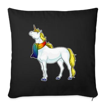 Foulard licorne - Housse de coussin décorative 45 x 45 cm - noir - Devant