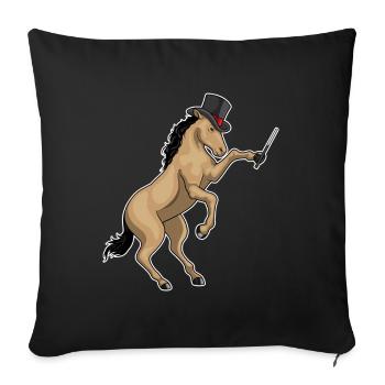 Baguette magique de cheval - Housse de coussin décorative 45 x 45 cm - noir - Devant