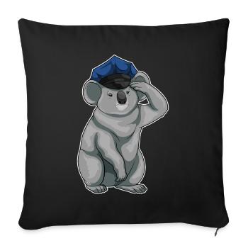 Koala Polizist Polizeimütze Polizei - Sofakissenbezug 45 x 45 cm - Schwarz - Vorne