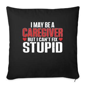 Caregiver Gift Nurse - Sofa pillowcase 17,3'' x 17,3'' (45 x 45 cm) - black - Front