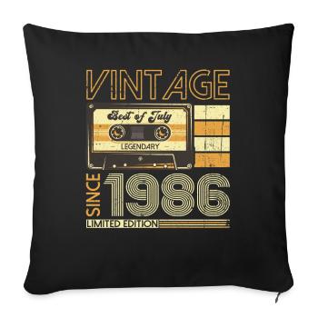 37th Birthday Man Original July Vintage 1986 - Sofa pillowcase 17,3'' x 17,3'' (45 x 45 cm) - black - Front