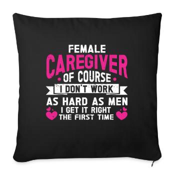 Caregiver Gift Nurse - Sofa pillowcase 17,3'' x 17,3'' (45 x 45 cm) - black - Front