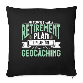 Cadeau Geocaching Geocacher Geocache - Housse de coussin décorative 45 x 45 cm - noir - Devant