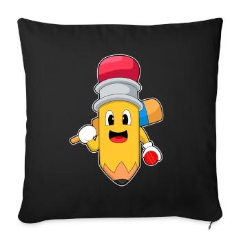 Pencil Cricket Cricket Bats - Sofa pillowcase 17,3'' x 17,3'' (45 x 45 cm) - black - Front
