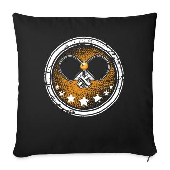Ping-pong - Housse de coussin décorative 45 x 45 cm - noir - Devant