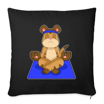 Meerkat Yoga Fitness Meditation - Sofa pillowcase 17,3'' x 17,3'' (45 x 45 cm) - black - Front