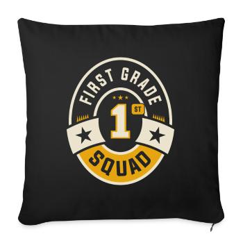 Première équipe de l’équipe de 1ère année pour la rentrée scolaire - Housse de coussin décorative 45 x 45 cm - noir - Devant