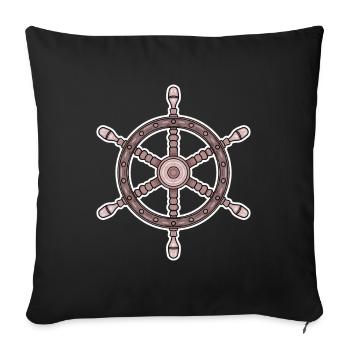 Steering wheel captain - Sofa pillowcase 17,3'' x 17,3'' (45 x 45 cm) - black - Front