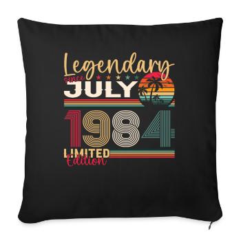 39e anniversaire Homme légendaire Juillet Né en 1984 - Housse de coussin décorative 45 x 45 cm - noir - Devant