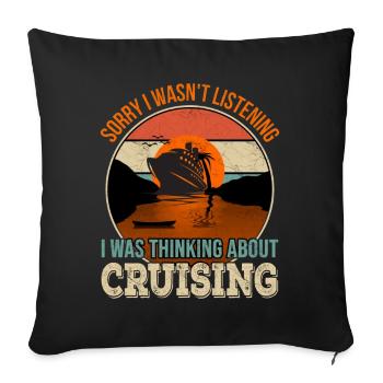 Sorry I wasn't listening, I was thinking - Sofa pillowcase 17,3'' x 17,3'' (45 x 45 cm) - black - Front