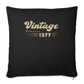1977 Birthday Vintage Classic - Sofa pillowcase 17,3'' x 17,3'' (45 x 45 cm) - black - Front