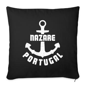 Port d’ancrage du point de pêche de Nazare - Housse de coussin décorative 45 x 45 cm - noir - Devant