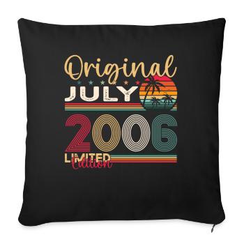17th Birthday Man Original July Vintage 2006 - Sofa pillowcase 17,3'' x 17,3'' (45 x 45 cm) - black - Front