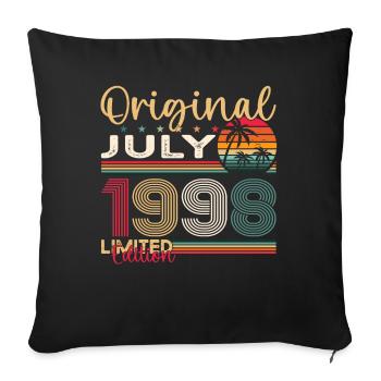 25th Birthday Man Original July Vintage 1998 - Sofa pillowcase 17,3'' x 17,3'' (45 x 45 cm) - black - Front