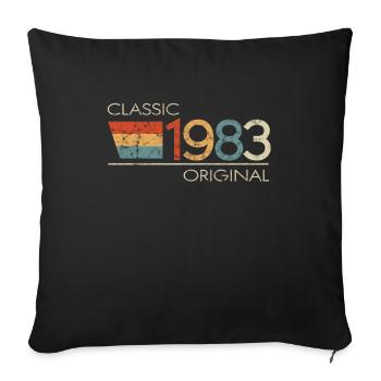 1983 Birthday Classic Original - Sofa pillowcase 17,3'' x 17,3'' (45 x 45 cm) - black - Front