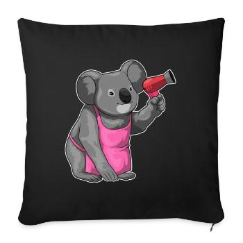 Koala Hairdresser Hair Dryer - Sofa pillowcase 17,3'' x 17,3'' (45 x 45 cm) - black - Front