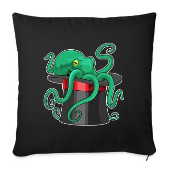 Octopus Wizard Cylinder - Sofa pillowcase 17,3'' x 17,3'' (45 x 45 cm) - black - Front