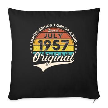66th Birthday Man Born In July Born 1957 - Sofa pillowcase 17,3'' x 17,3'' (45 x 45 cm) - black - Front