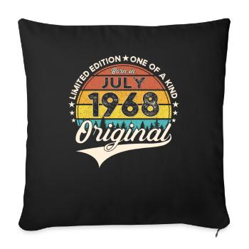 55th Birthday Man Born In July Born 1968 - Sofa pillowcase 17,3'' x 17,3'' (45 x 45 cm) - black - Front