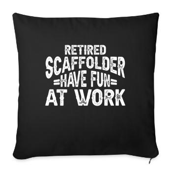 Échafaudage Cadeau Artisan Travail Échafaudage - Housse de coussin décorative 45 x 45 cm - noir - Devant