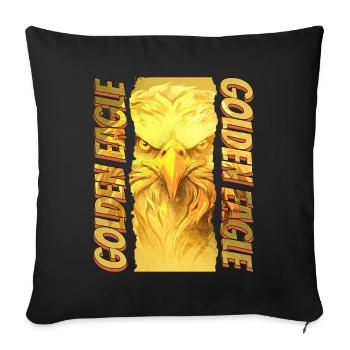 Eagle Head Gold Bird of Prey Bird Animal Nature - Sofa pillowcase 17,3'' x 17,3'' (45 x 45 cm) - black - Front